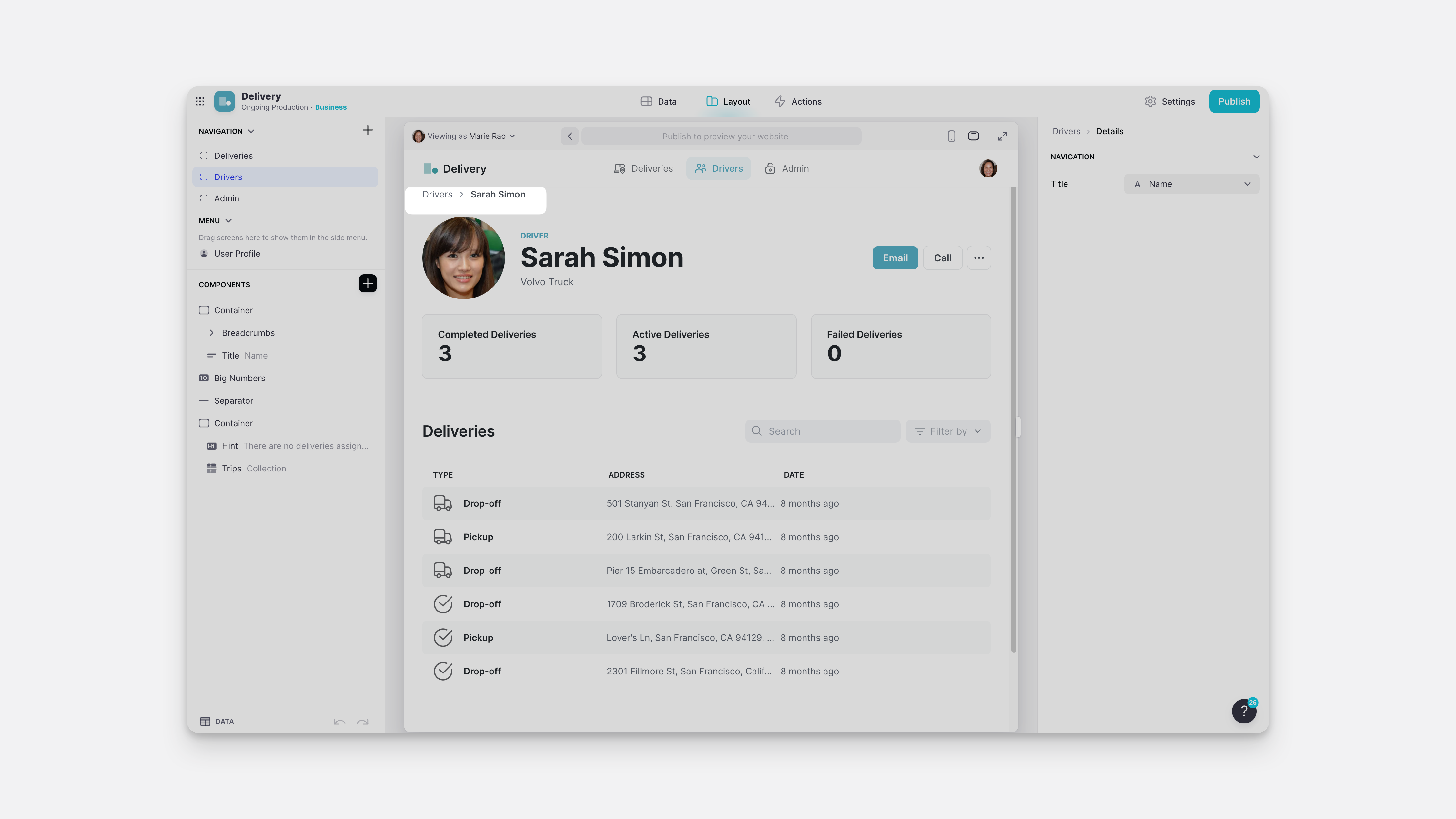 Use case of the Breadcrumn Component